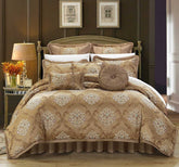 9 Piece Aubrey Decorator Upholstery Comforter Set and Pillows Ensemble | Yedwo